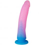 baseks Gradient Glitter Stor Blå Dildo 22,5 cm