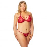 NORTIE Friia Röd BH och Grenlös String Set Plus-Size