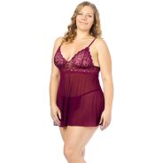 NORTIE Basil Bordeaux Babydoll Set Plus-Size