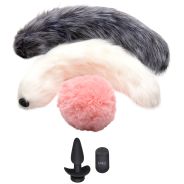 Tailz Snap On! Fjärrstyrd Analplugg med 3 Svansfästen