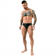 Svenjoyment Wetlook Jock med handbojor