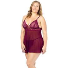 NORTIE Basil Bordeaux Babydoll Set Plus-Size