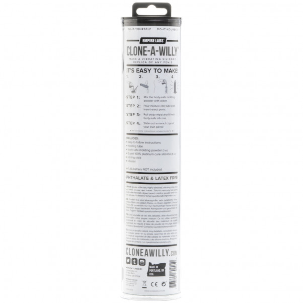 Clone-A-Willy Ljus Hudton Kloningskit till Penis bild på förpackningen 90