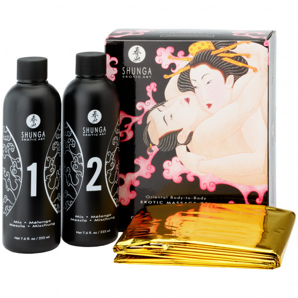 Shunga Body Slide Massage Gel Set 2 x 225 ml  2