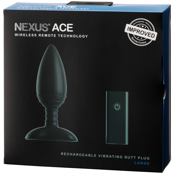 Nexus Ace Large Trådlös Uppladdningsbar Analvibrator med Fjärrkontroll  100