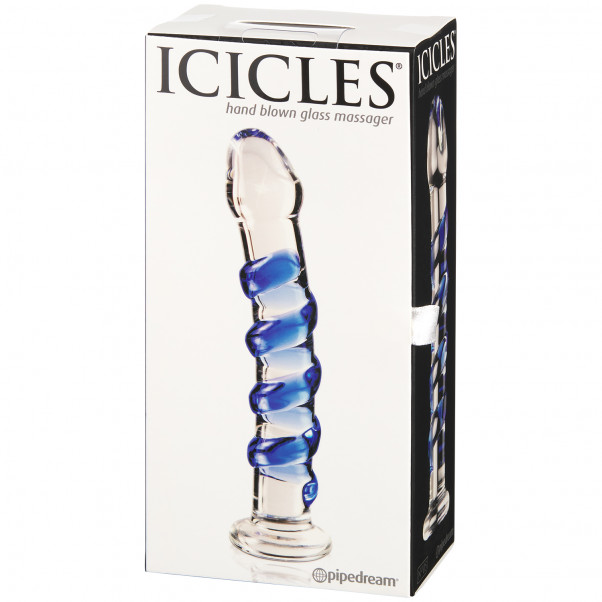 Icicles No 5 Blå Glas Dildo bild på förpackningen 90