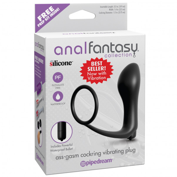 Anal Fantasy Ass-Gasm Penisring med Vibrerande Analplugg produktbild 100