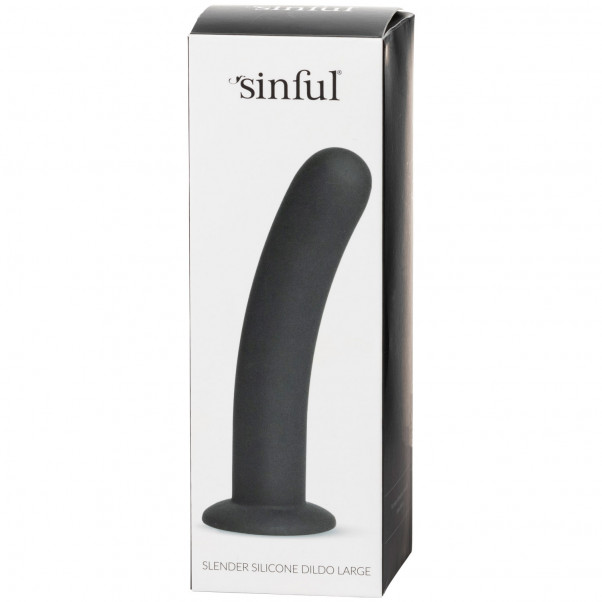 Sinful Slender Silikone Sort Dildo Large  6