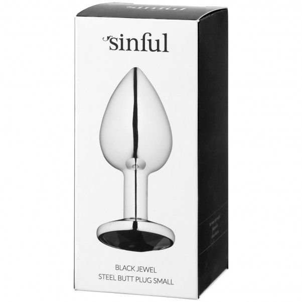 Sinful Black Jewel Stål Butt Plug Liten