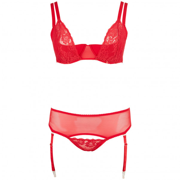 Cottelli Half-Cup BH-Set Röd Plus Size  3