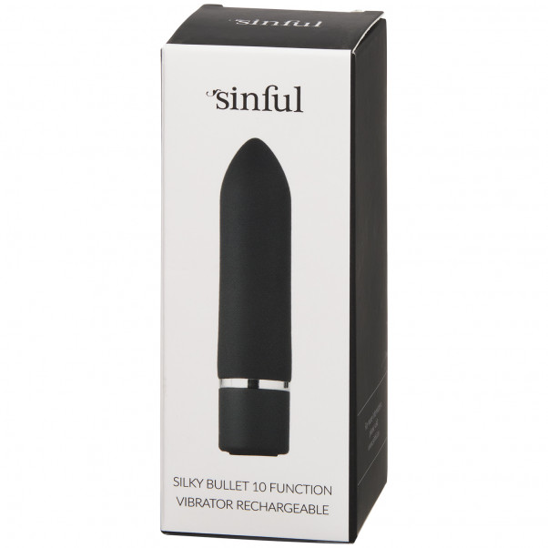 Sinful Silky Uppladdningsbar Bulletvibrator bild på förpackningen 90