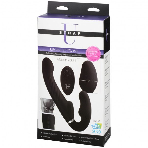 Strap U Ergo-Fit Twist Inflatable Vibrating Strap-on Pack 90