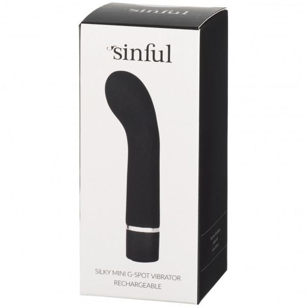 Sinful Silky Mini Uppladdningsbar G-punktsvibrator bild på förpackningen 90