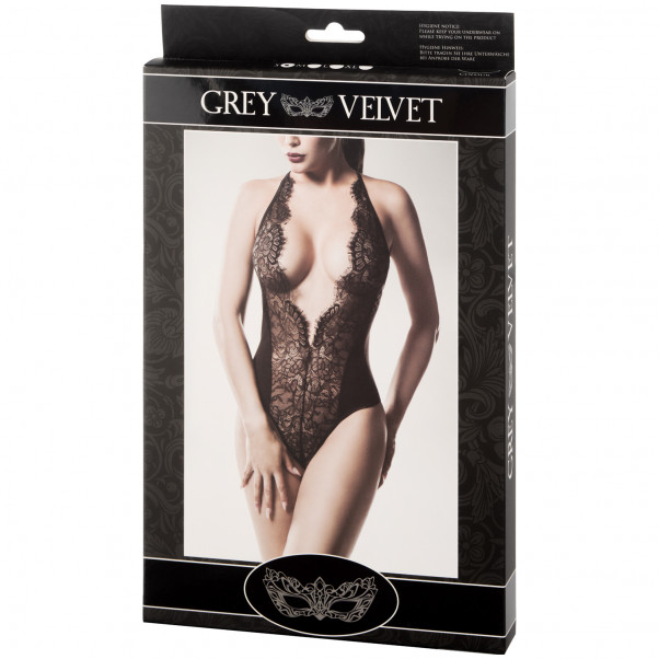 Grey Velvet Sexy V Plunge Lace Body Produktförpackning 90