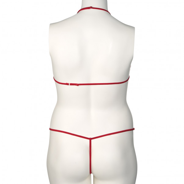 Nortie Friia Rött Set med BH och Grenlös G-string Plus Size Produktbild 8