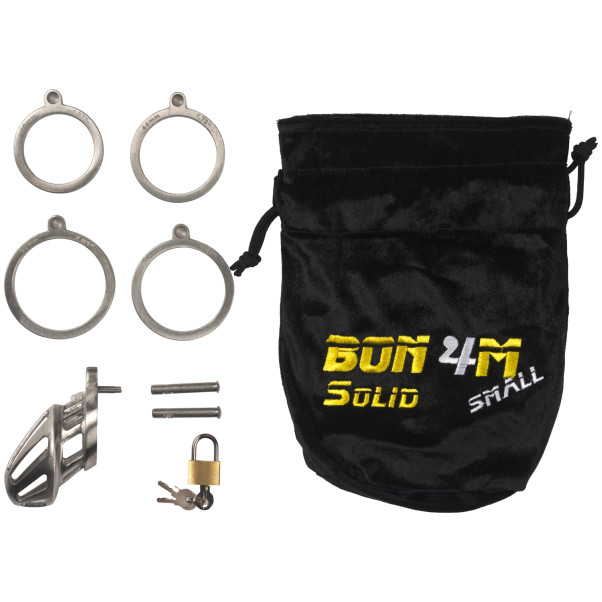 Bon4ML Kyskhetsbur i Massivt Stål Förpackningens innehåll 80