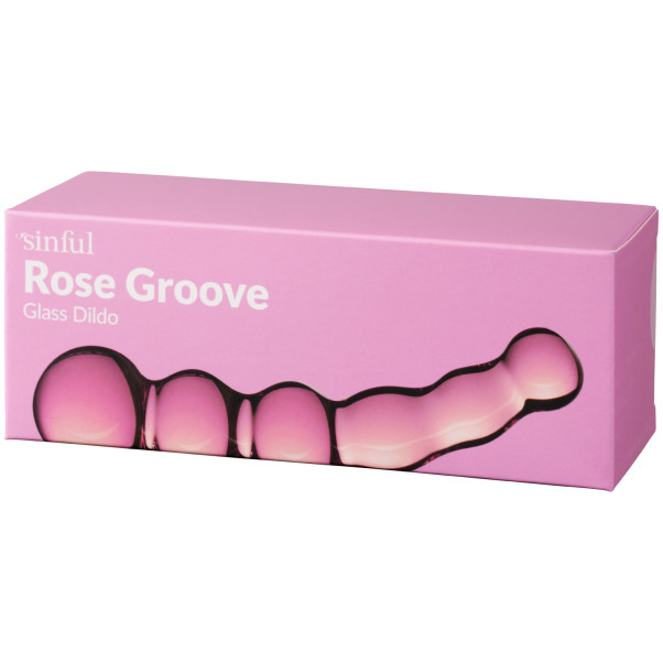 Sinful Rose Groove Glasdildo 17,5 cm Produktförpackning 90