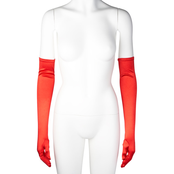 baseks Långa Röda Satinhandskar Produktbild 1