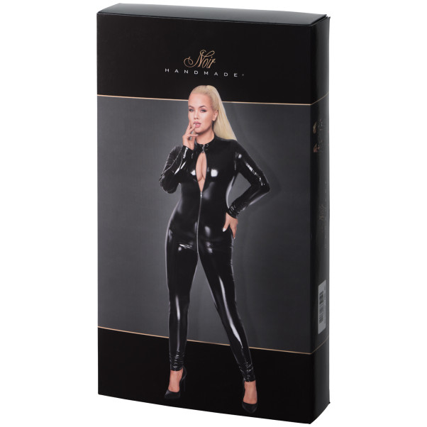 Noir Handmade Latex Catsuit med Dragkedja Plus Size Produktförpackning 90