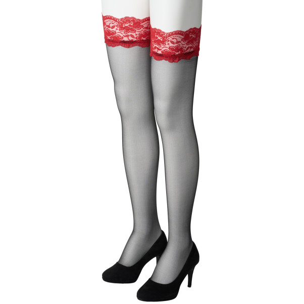 NORTIE Wilderness Stay-ups med Röd Spetskant Produktbild 5