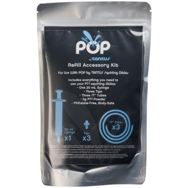 Tantus POP Squirting Dildo Refill Tillbehörskit Produktförpackning 90