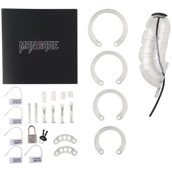 Mancage 17 Kyskhetsbälte med Urethral Sounding Förpackningens innehåll 80