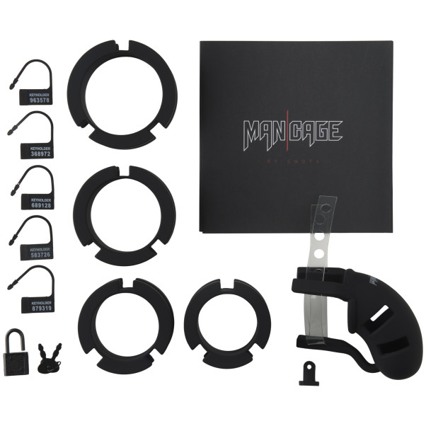 Mancage 18 Kyskhetsbur med Testikeldelare Förpackningens innehåll 80