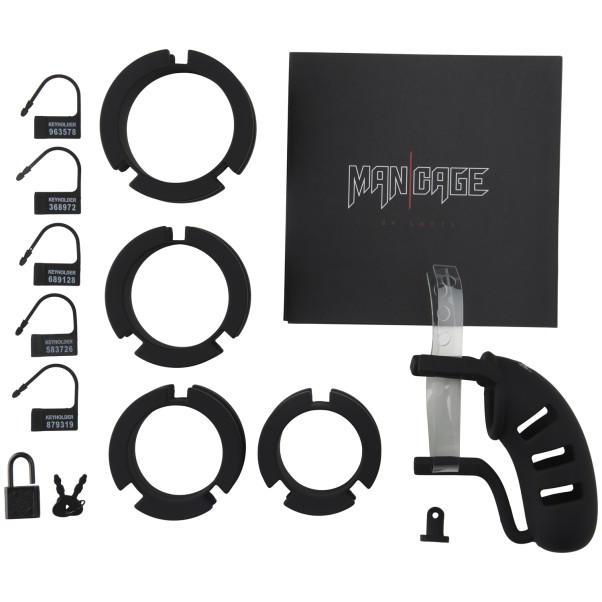 Mancage 19 Kyskhetsbur med Testikeldelare Förpackningens innehåll 80