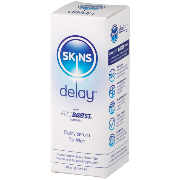 Skins Natural Delay Vattenbaserat Fördröjningsserum 30 ml Produktförpackning 90