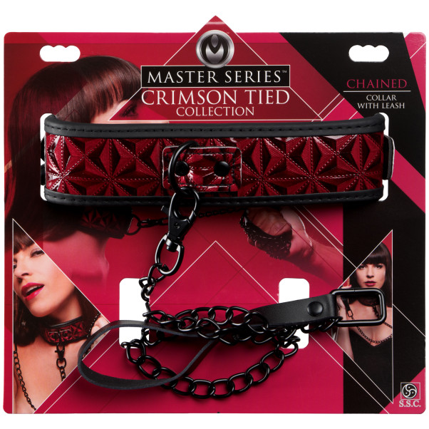 Master Series Crimson Tied Halsband med Koppel Produktförpackning 90