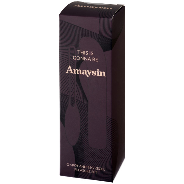Amaysin Pleasure Set med G-punktsvibrator och Knipkula Produktförpackning 90