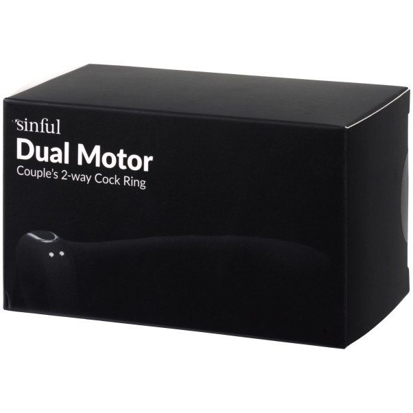 Sinful Dual Motor Par 2-vägs Penisring Produktförpackning 90