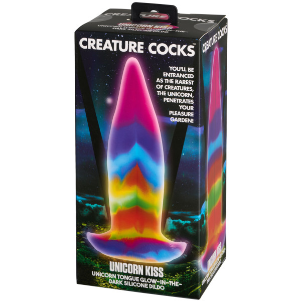 Creature Cocks Unicorn Kiss Glow in the Dark Dildo Produktförpackning 90