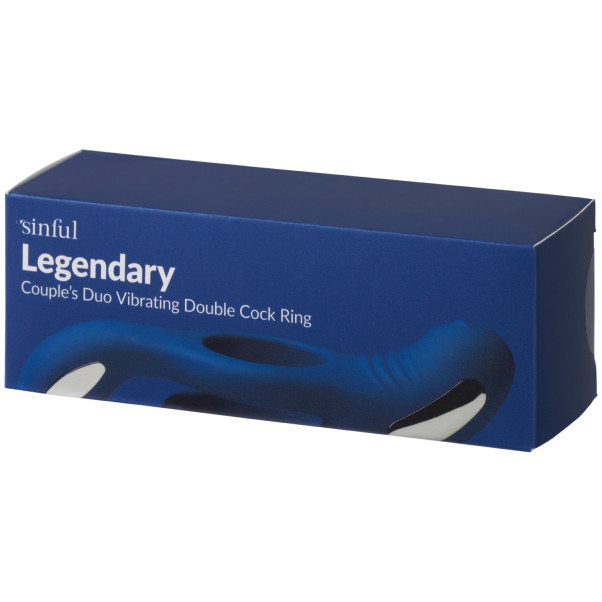 Sinful Legendary Duo Vibrerande Dubbel Penisring för Par Produktförpackning 90