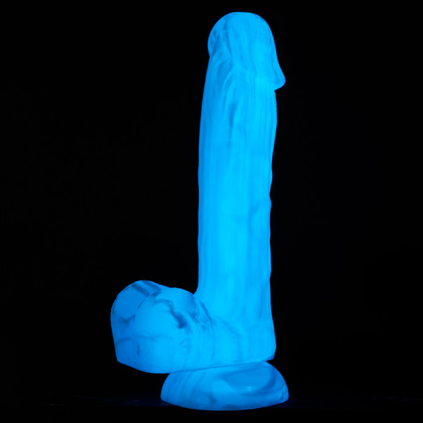 baseks Glow in the Dark Blue Sky Realistisk Dildo 20,5 cm Produktbild 5