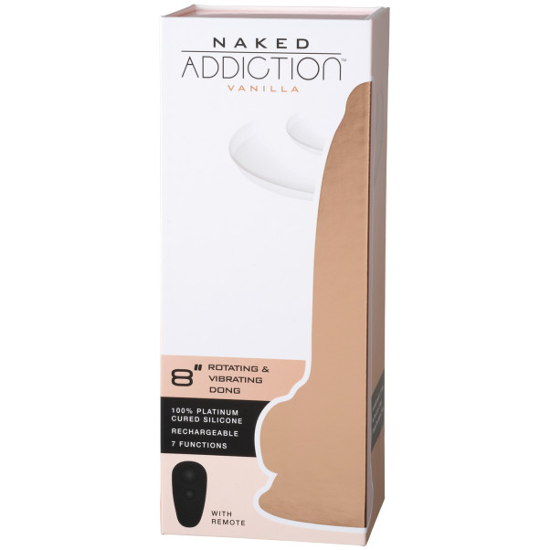 Naked Addiction Roterande och Vibrerande Dildo 20 cm Produktförpackning 90