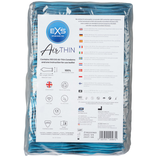 EXS Air Thin Kondomer 100 st Produktförpackning 90