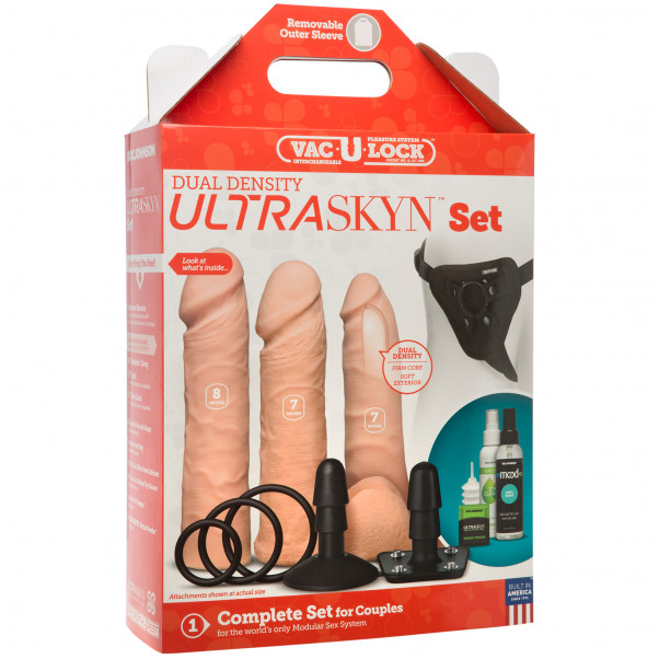 Vac-U-Lock Dual Density Strap-On Ultraskyn Set  6