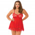 Seven til Midnight High Bed of Roses Babydoll Set Plus Size  1