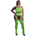 Ouch! Glow in The Dark Neongrön Crop Topp och Strumpor Plus-Size Produktbild 1