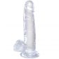 King Cock Clear Dildo med Kulor 19 cm  1