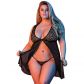 Magic Silk Fly Away Babydoll Set i Spets Plus Size  1