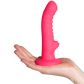 baseks Ribbed Stimulation Silikondildo 17 cm Produktbild i hand 50