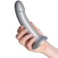 baseks Sparkling Silver Silikondildo 18 cm Produktbild i hand 50