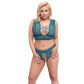 Cottelli Teal BH-Set Plus-Size Produktbild på modell 1