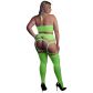 Ouch! Glow in The Dark Neongrön Crop Topp och Strumpor Plus-Size Produktbild 2